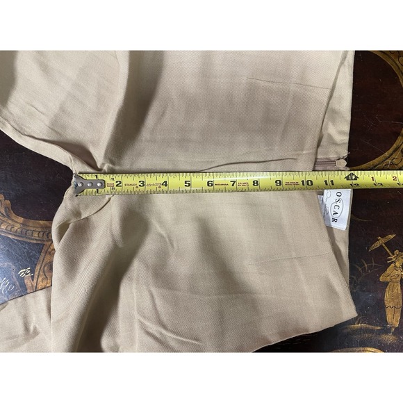 VTG Oscar de la Renta Womans Tan Twill Straight Leg Pant Minimalist Old Money 6 - Picture 11 of 12